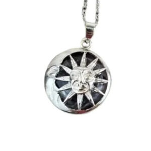 Amethyst Sun and Moon Pendant Necklace